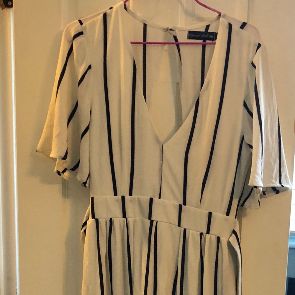 High-Low Striped Romper - Picture 3 of 8